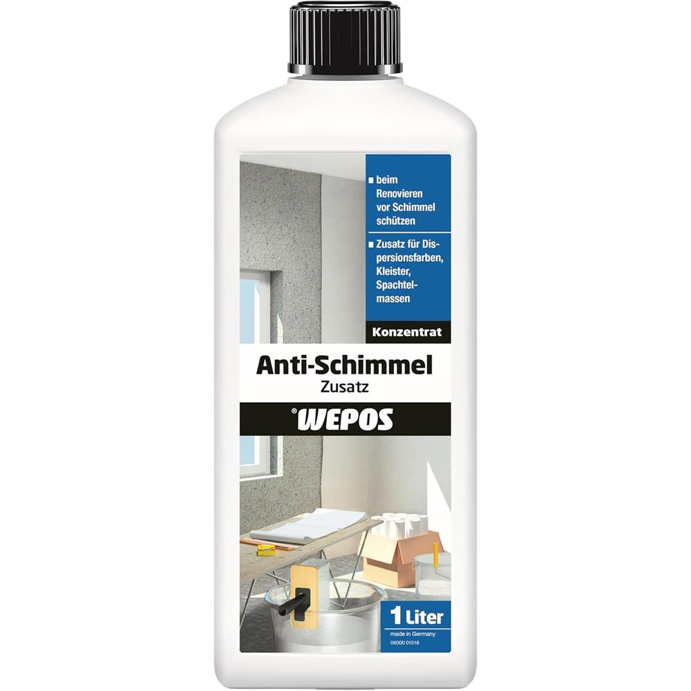 Wepos Anti Schimmel Zusatz 1 L - Schimmelschutz - Biozidprodukt - vorsichtig verwenden!