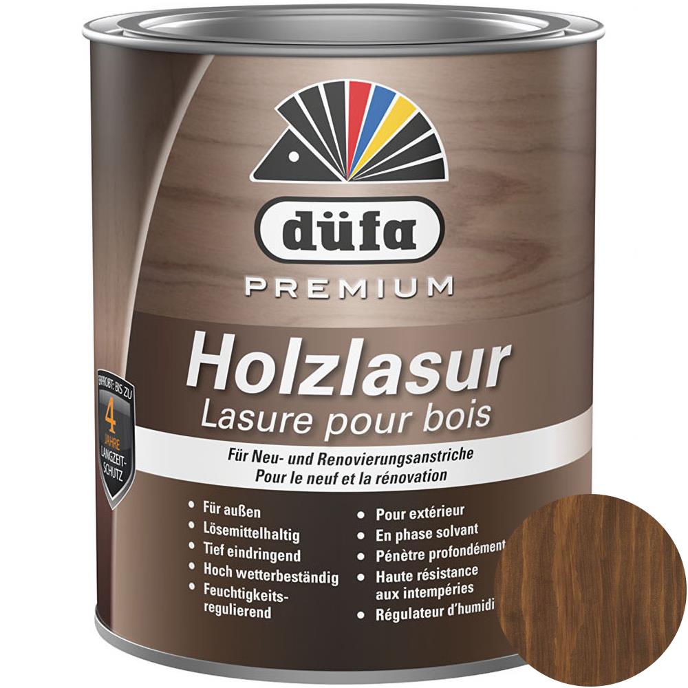 düfa Premium Holzlasur NUSSBAUM 750 ml Holzbeschichtung Schutzanstrich Holzschutzlasur