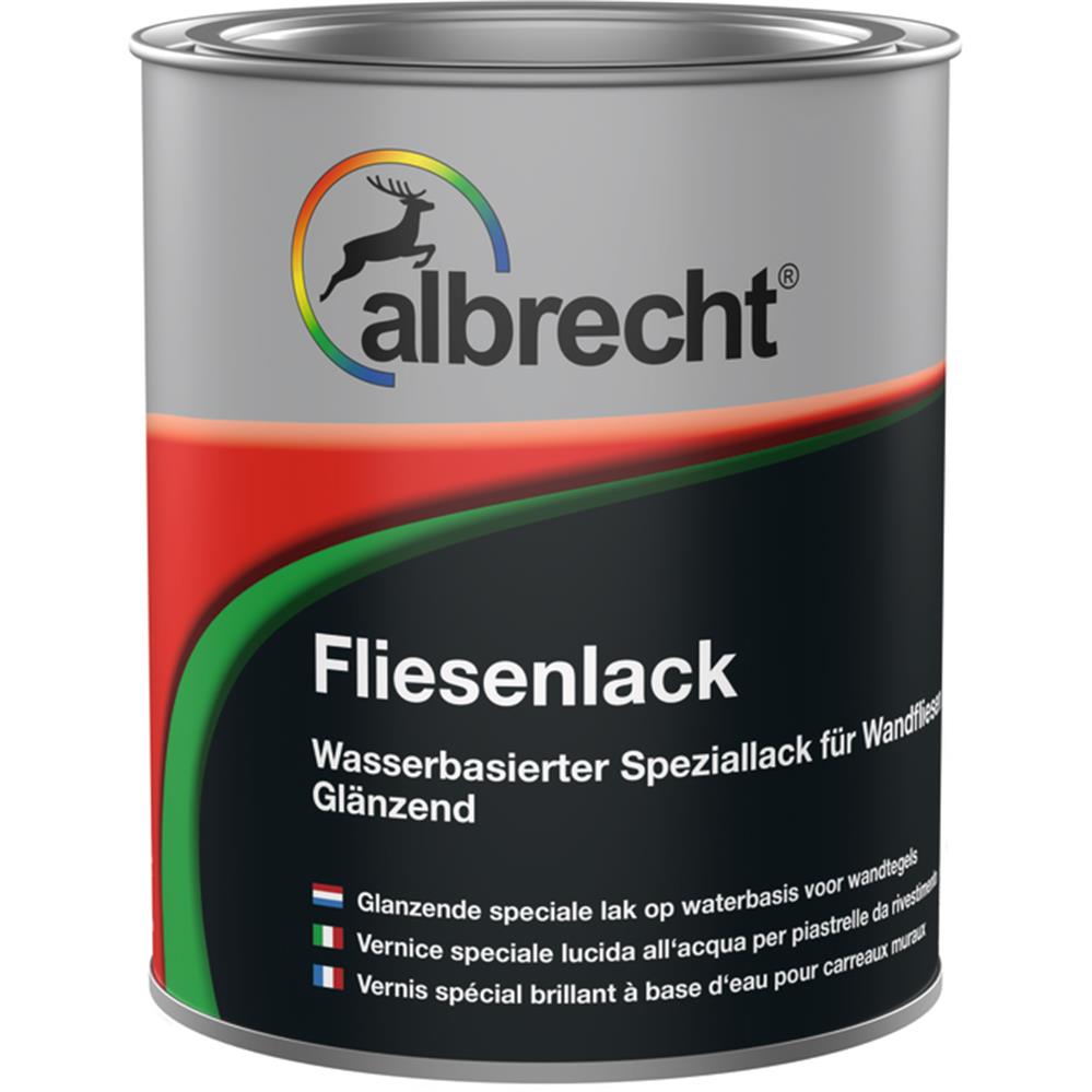 Albrecht Fliesenlack hochwertiger Lack Weiß Glänzend Fliesenfarbe 750ml