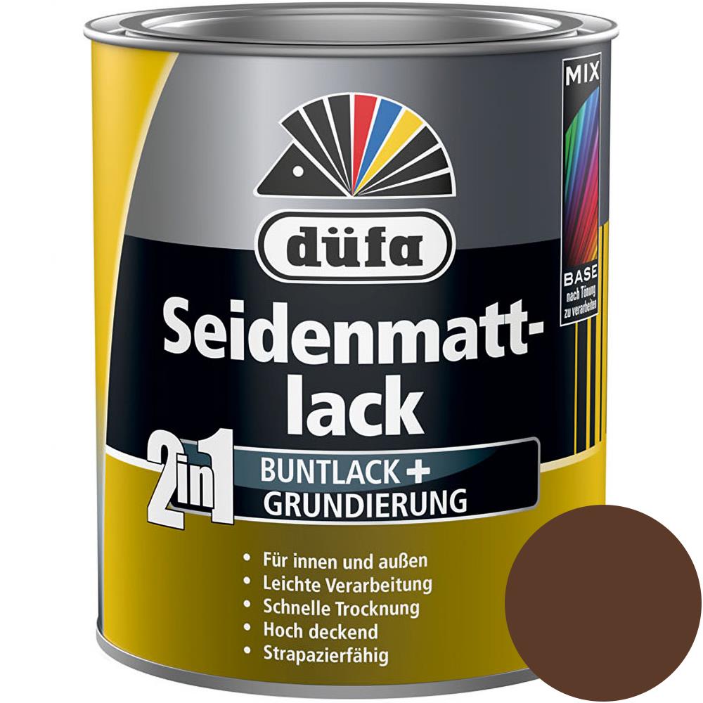 Düfa 2in1 Seidenmattlack RAL 8011 Nussbraun 750 ml braun matt Lack + Grundierung