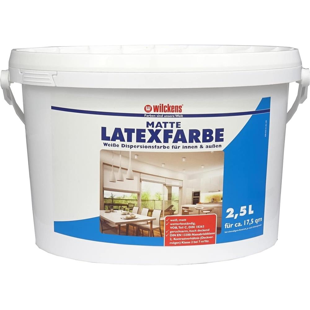 Wilckens Latexfarbe matt 2,5 L Weiß Farbe Innen & Außen
