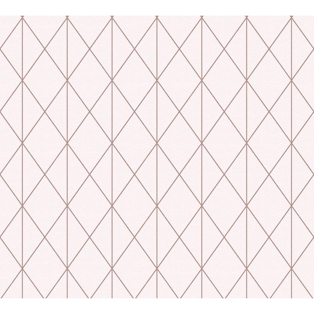A.S. Création Vliestapete Mustertapete Designdschungel 2 Weiß Metallic Rosé