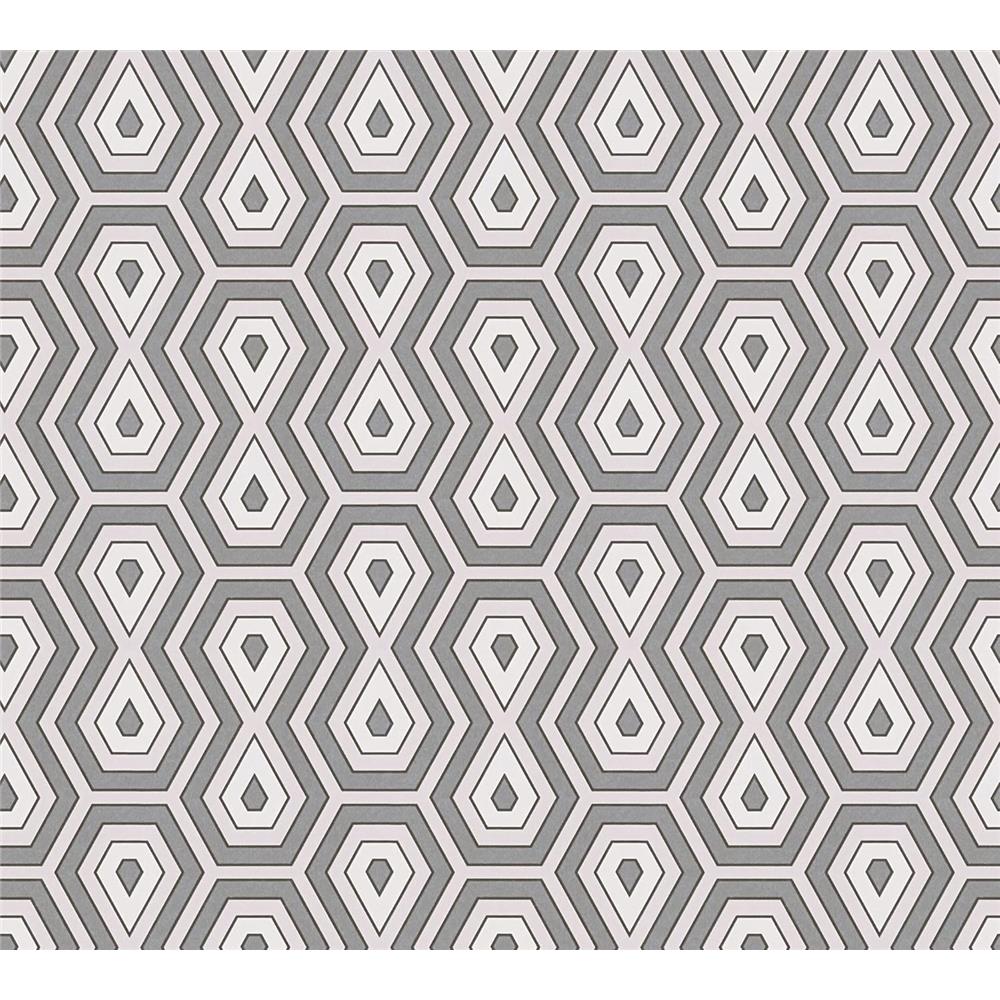 Architects Paper Mustertapete Jungle Chic Retrotapete rosa grau weiß matt