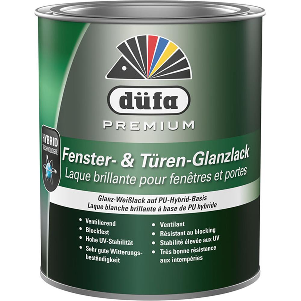 düfa Premium Fensterlack + Türenlack glänzend 750 ml Weißlack