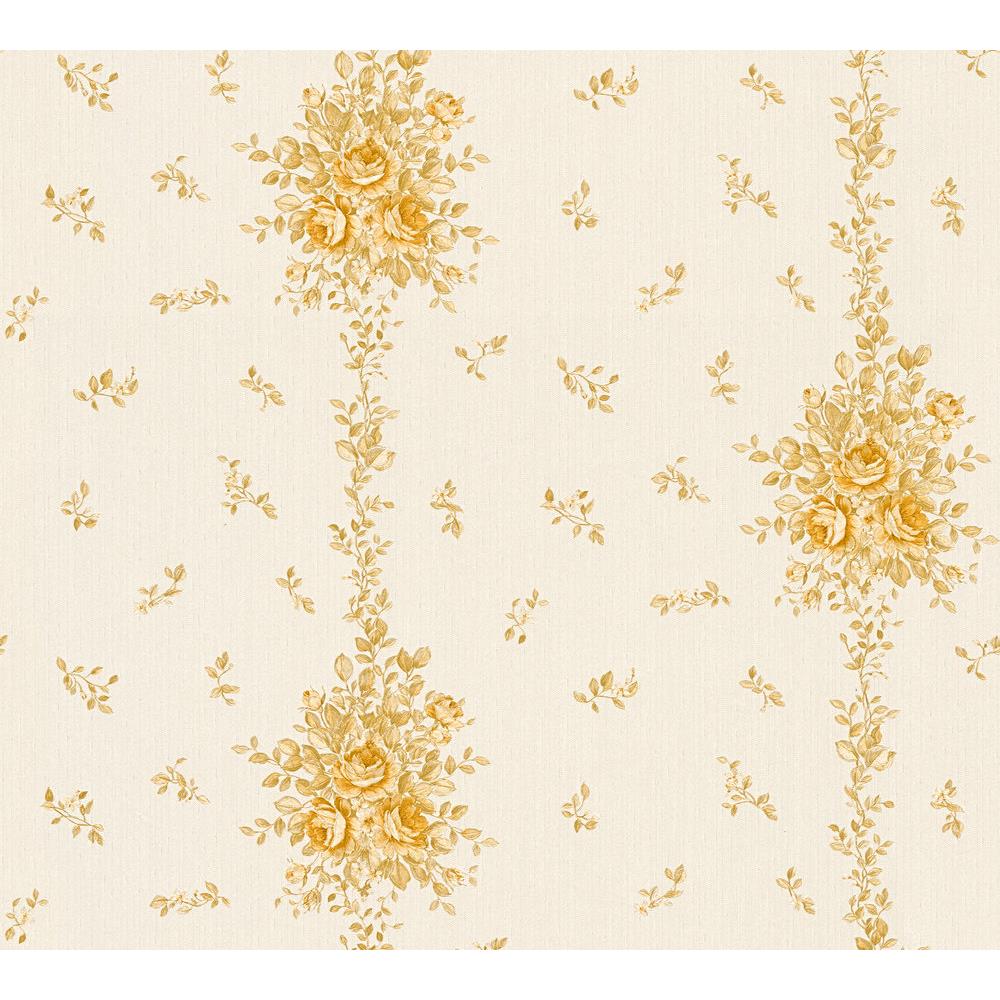 A.S. Création Vliestapete Florale Tapete Mustertapete Beige Creme