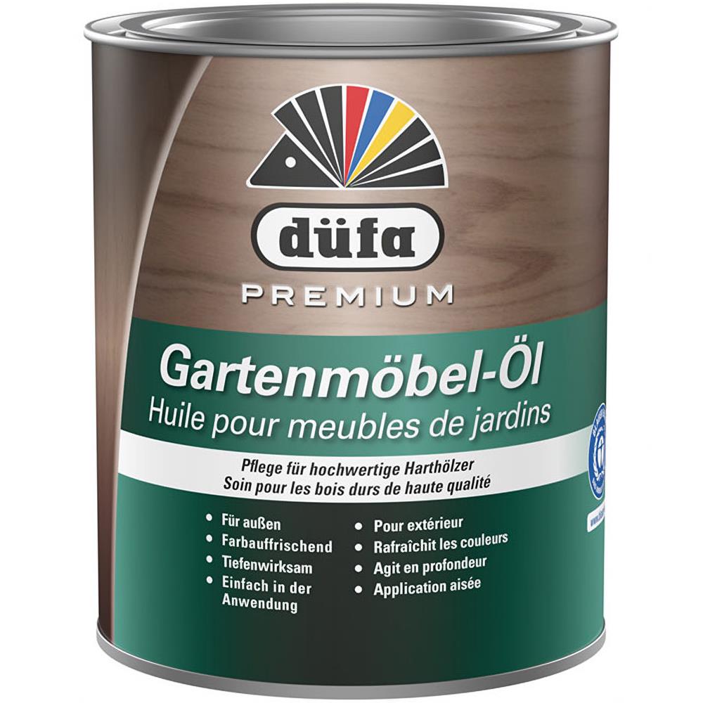 düfa Premium Gartenmöbel-Öl TEAK 750 ml Holzöl Möbelöl für außen Pflegeöl