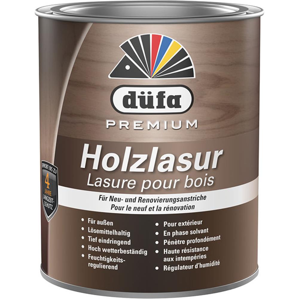 düfa Premium Holzlasur EBENHOLZ 2,5 L Holzbeschichtung Schutzanstrich Holzschutzlasur