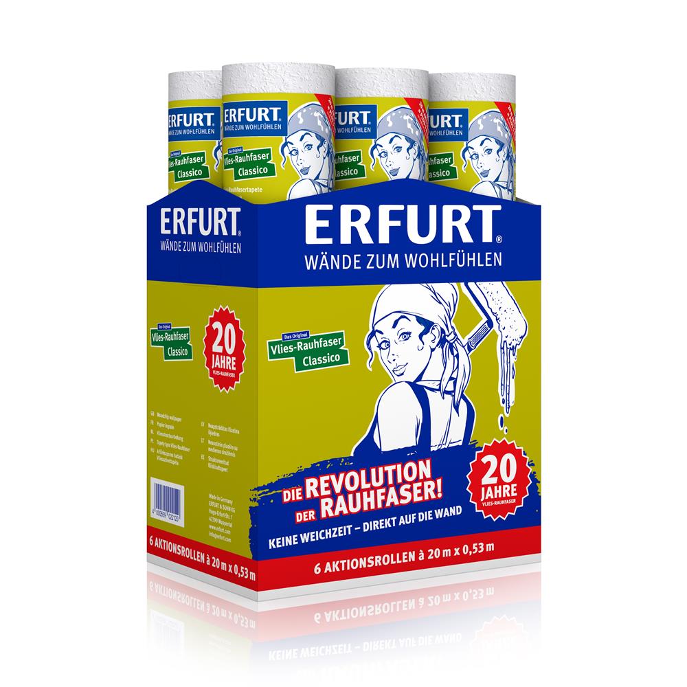 6 Aktions-Rollen ERFURT Vlies-Rauhfasertapete CLASSICO 20 m x 0,53 m Vliestapete