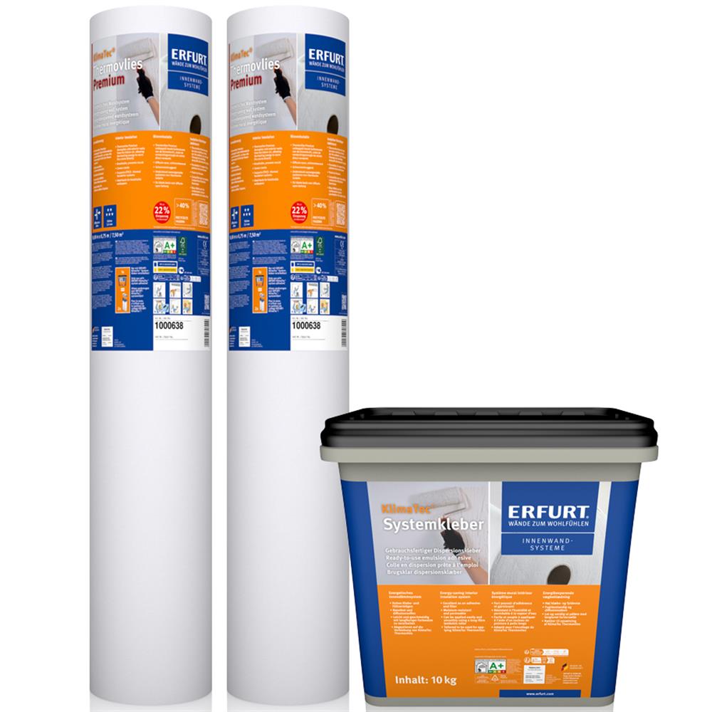 ERFURT KlimaTec 2 x Thermovlies Premium + 1 x Kleber