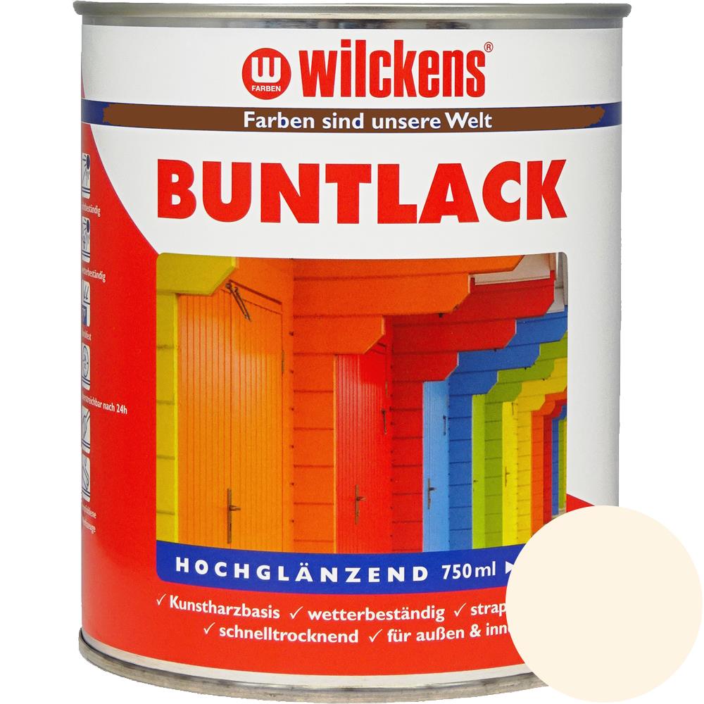 Wilckens Buntlack hochglänzend, Cremeweiß (RAL 9001), 750 ml
