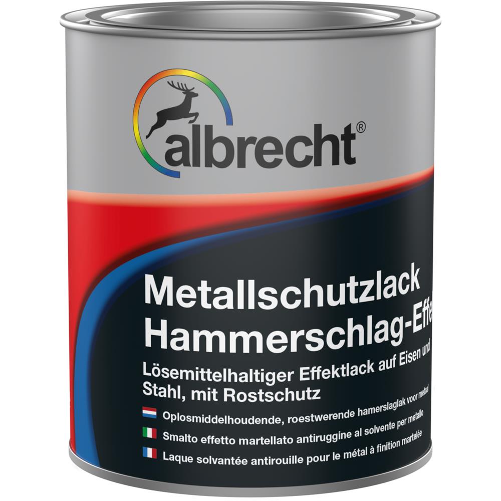 Albrecht Metalllack Hammerschlag-Effekt Aluminium Rostschutz Glänzend 750 ml