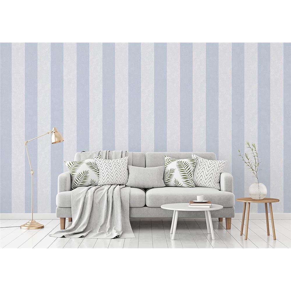 A.S. Création Streifentapete Hellblau Hellgrau Mustertapete Tapete mit breiten Streifen