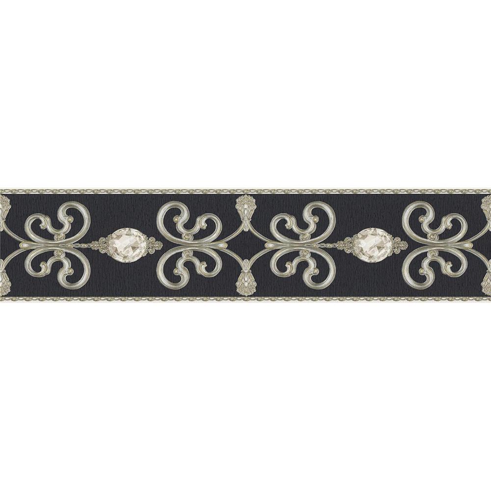 A.S. Création selbstklebende Bordüre Only Borders barock silber