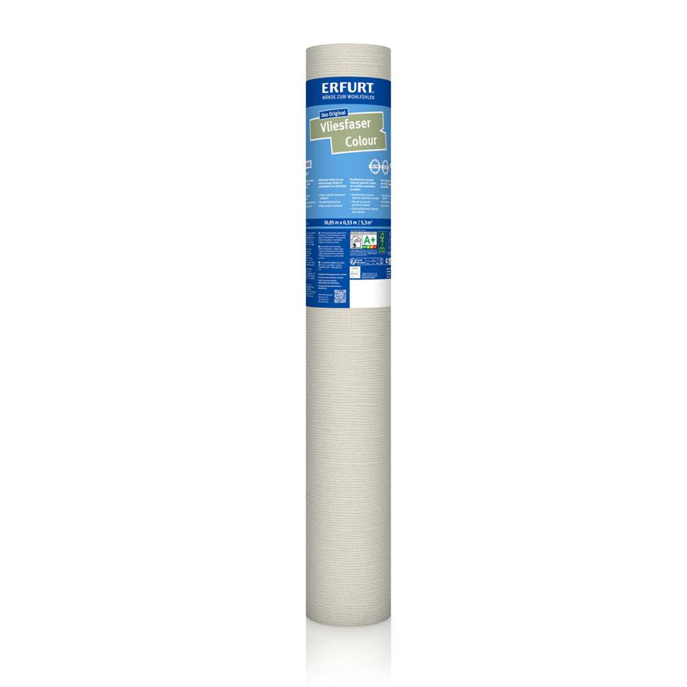 6 Rollen Erfurt Vliesfaser COLOUR 302-4 dunkles Beige Vliestapete 10,05 x 0,53 cm