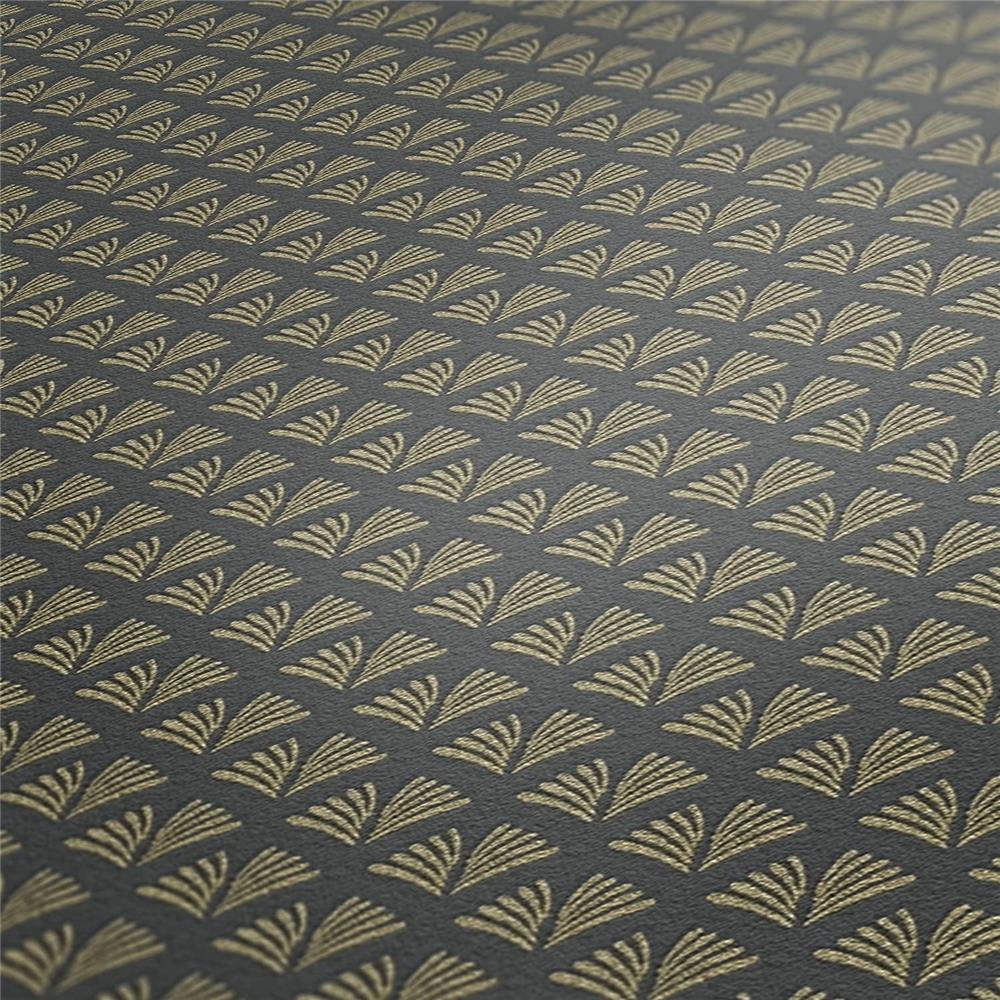 A.S. Création Vliestapete Trendwall matt Schwarz Grau glänzend Gold