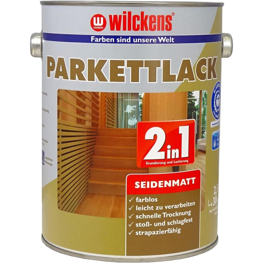 Wilckens Parkettlack 2in1 seidenmatt, Farblos 2,5L Klarlack