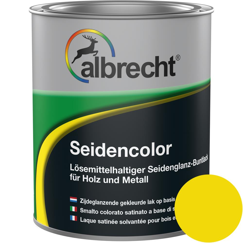 Albrecht Seidencolor Glanzlack Seidenglänzend Lack Buntlack Rapsgelb 750 ml