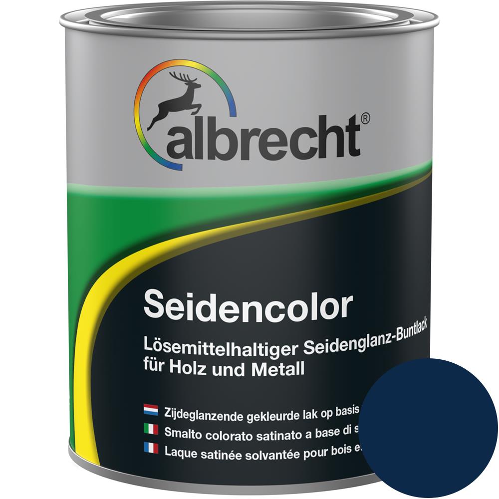 Albrecht Seidencolor Glanzlack Seidenglänzend Lack Buntlack Enzianblau 750 ml