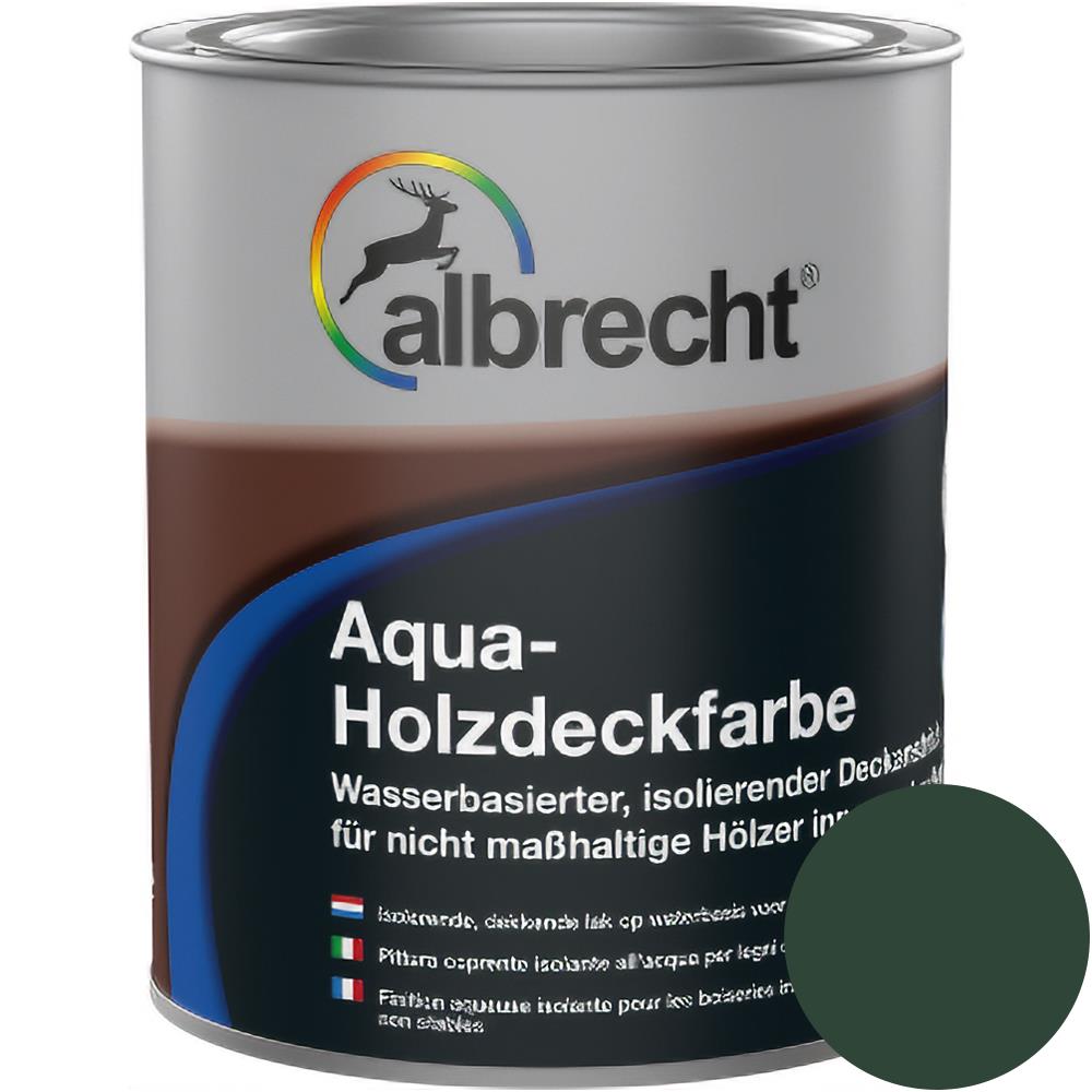 Albrecht Aqua-Holzdeckfarbe Moosgrün 750 ml Holzlack Lack Holzfarbe