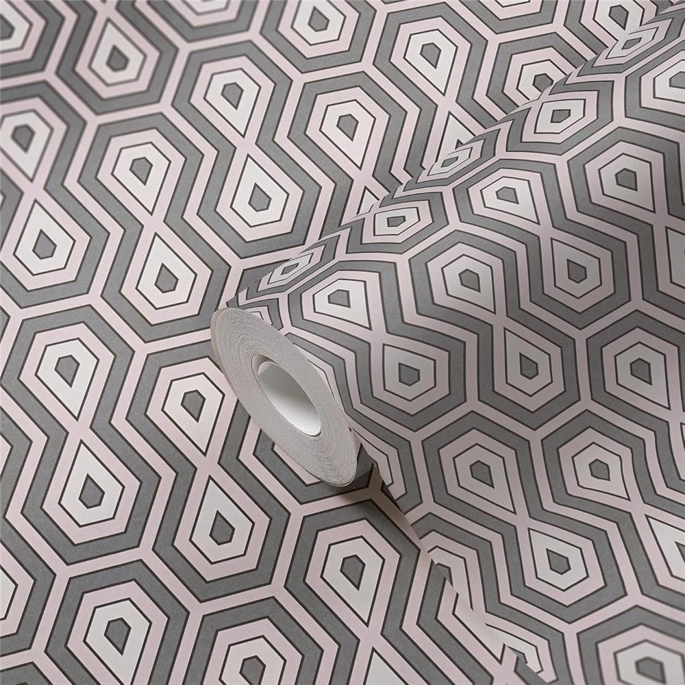 Architects Paper Mustertapete Jungle Chic Retrotapete rosa grau weiß matt