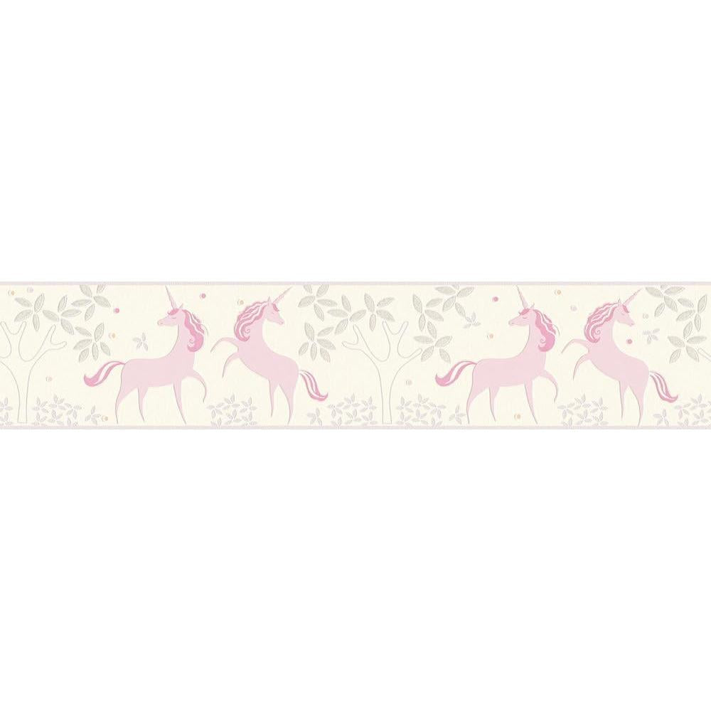 A.S. Création Boys & Girls Bordüre Einhorn Gelb/Rosa selbstklebend