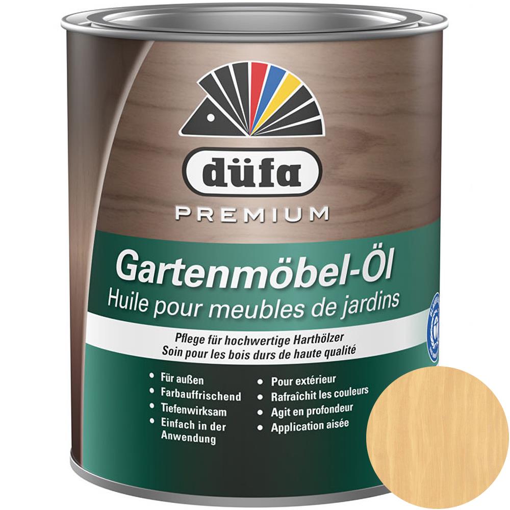 düfa Premium Gartenmöbel-Öl FARBLOS 750 ml Holzöl Möbelöl für außen Pflegeöl