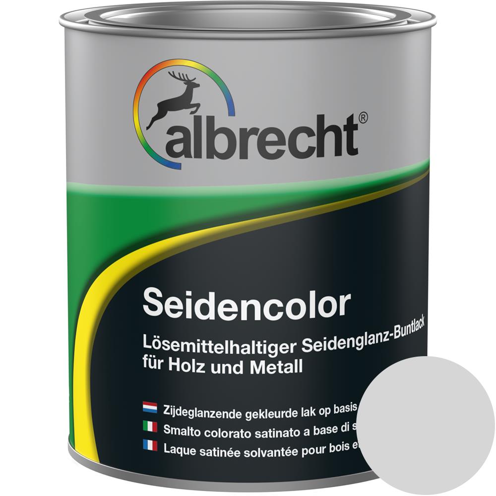 Albrecht Seidencolor Glanzlack Seidenglänzend Lack Buntlack Lichtgrau 750 ml