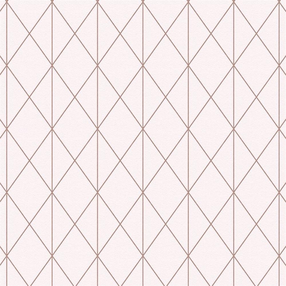 A.S. Création Vliestapete Mustertapete Designdschungel 2 Weiß Metallic Rosé