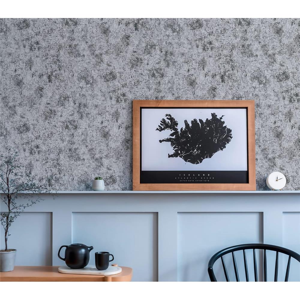 Livingwalls Premium Tapete Schwarz Silber Metallic schimmernd