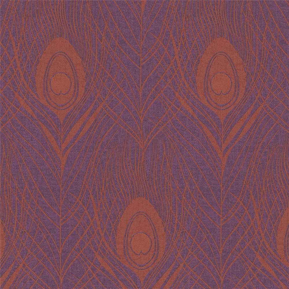 Architects Paper Vliestapete Mustertapete Absolutely Chic Pfauenfeder Rot Lila