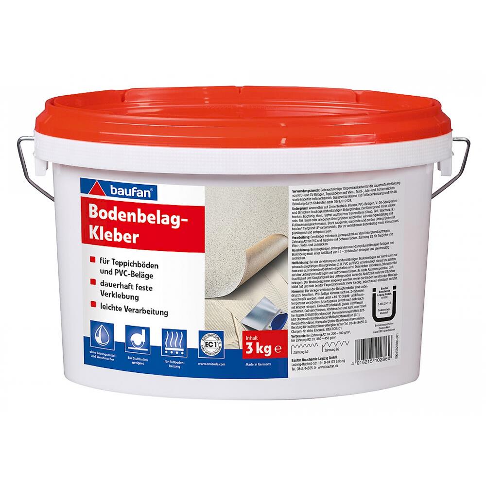 baufan Bodenbelag - Kleber 3 kg Bodenbelagskleber