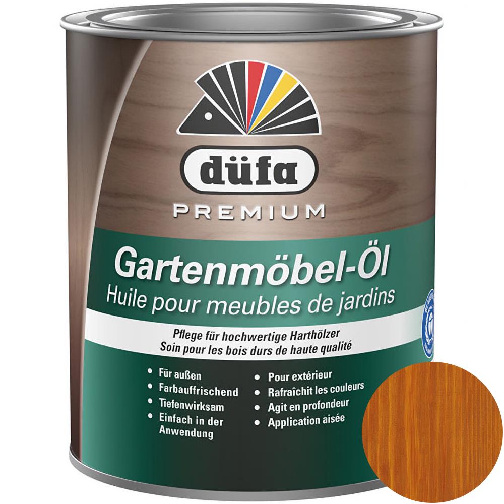 düfa Premium Gartenmöbel-Öl TEAK 750 ml Holzöl Möbelöl für außen Pflegeöl