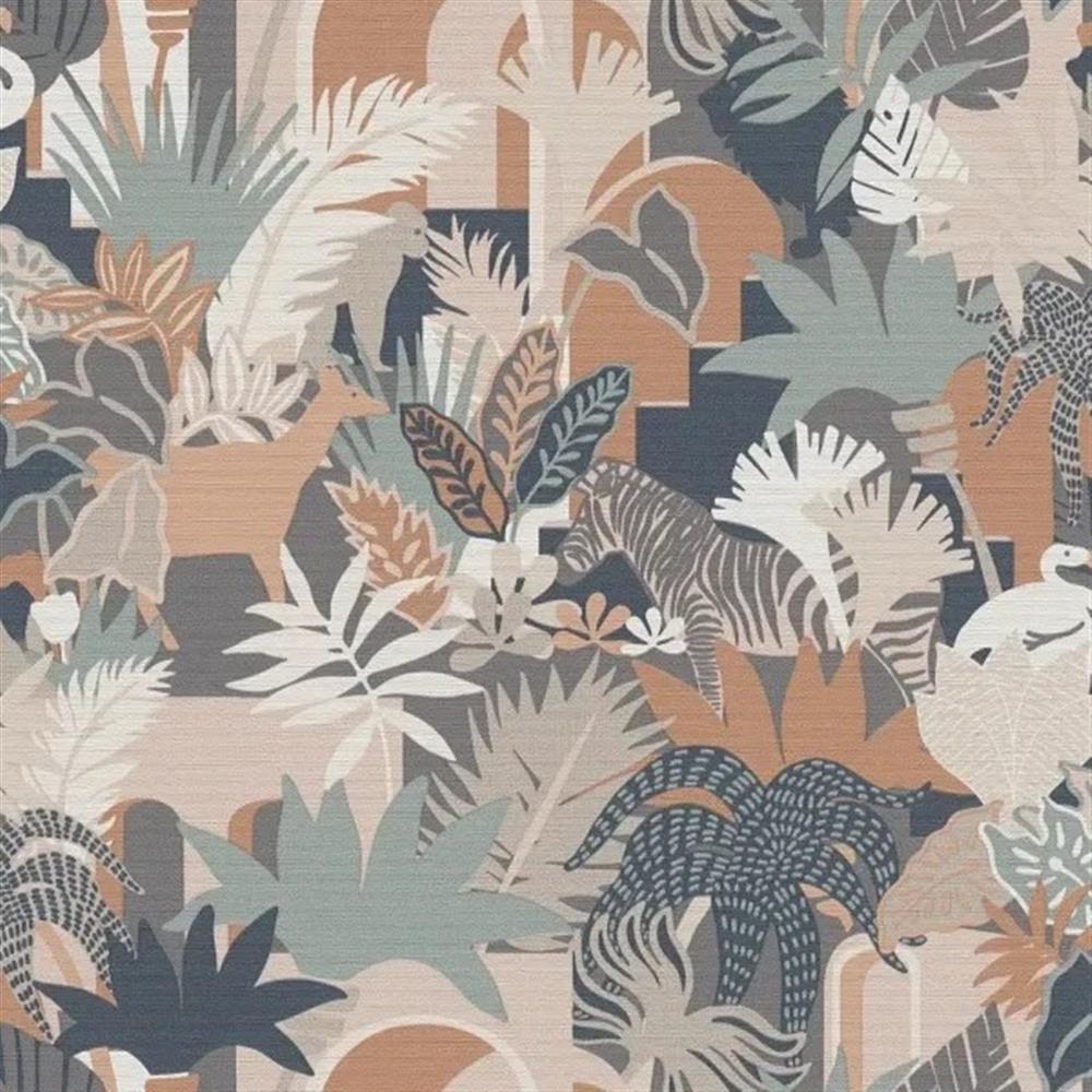 A.S. Création Dschungeltapete Bunt Braun Beige Grün Florale Tapete Vliestapete