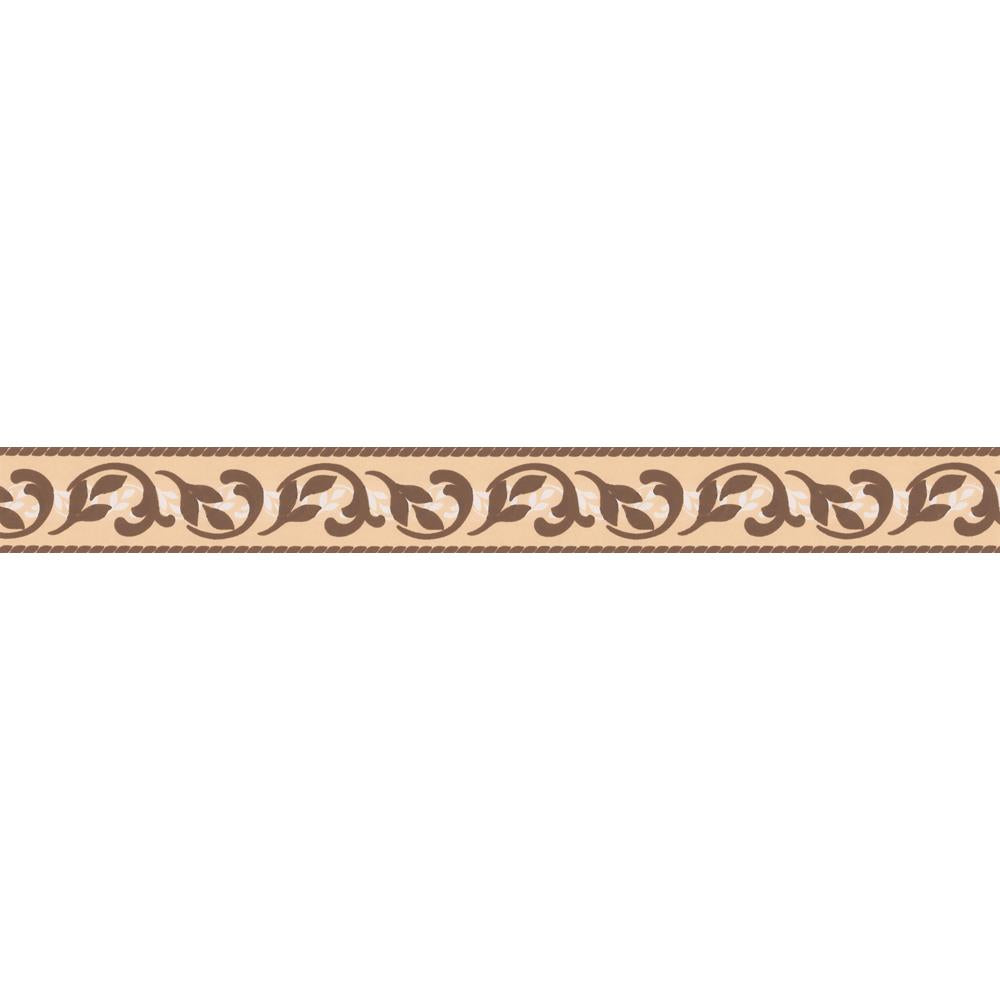 A.S. Création Only Borders Bordüre Blätter Ornament Beige/Braun selbstklebend