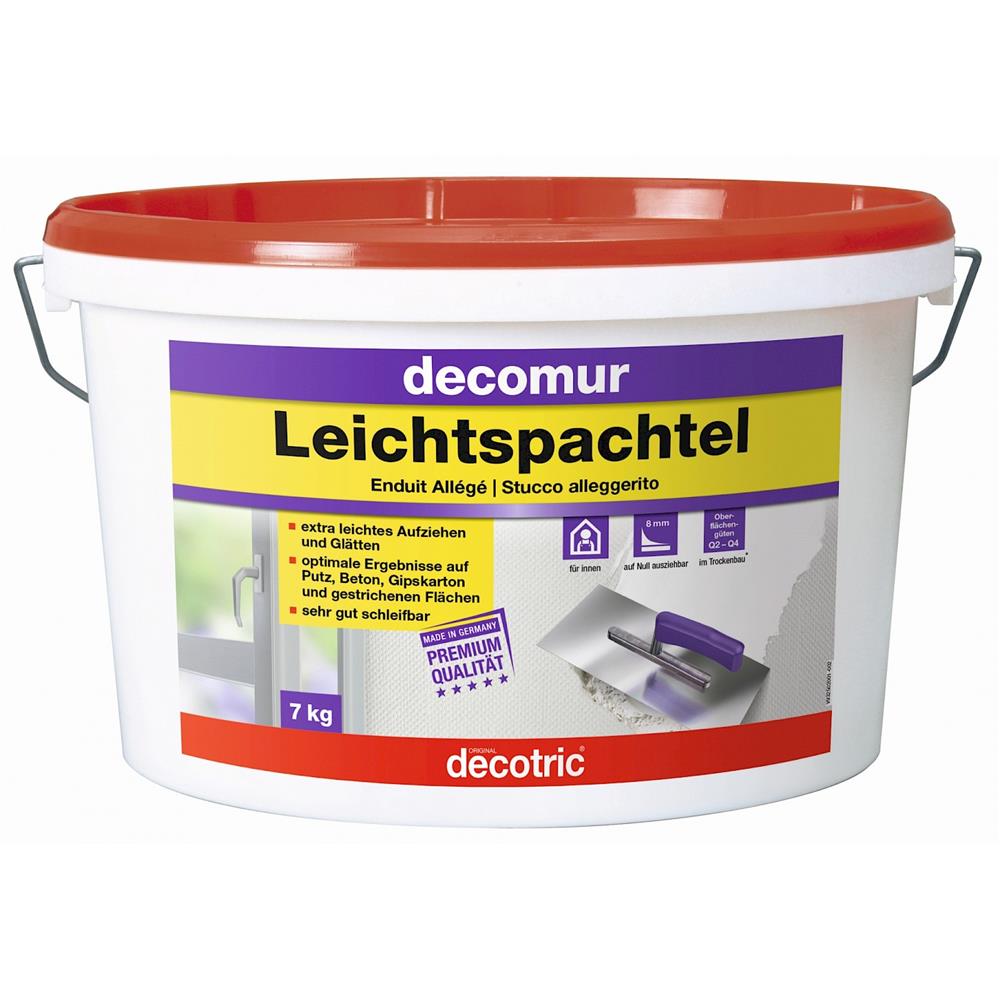 decomur Leichtspachtel 7 kg - Gebrauchsfertige Leichtspachtelmasse
