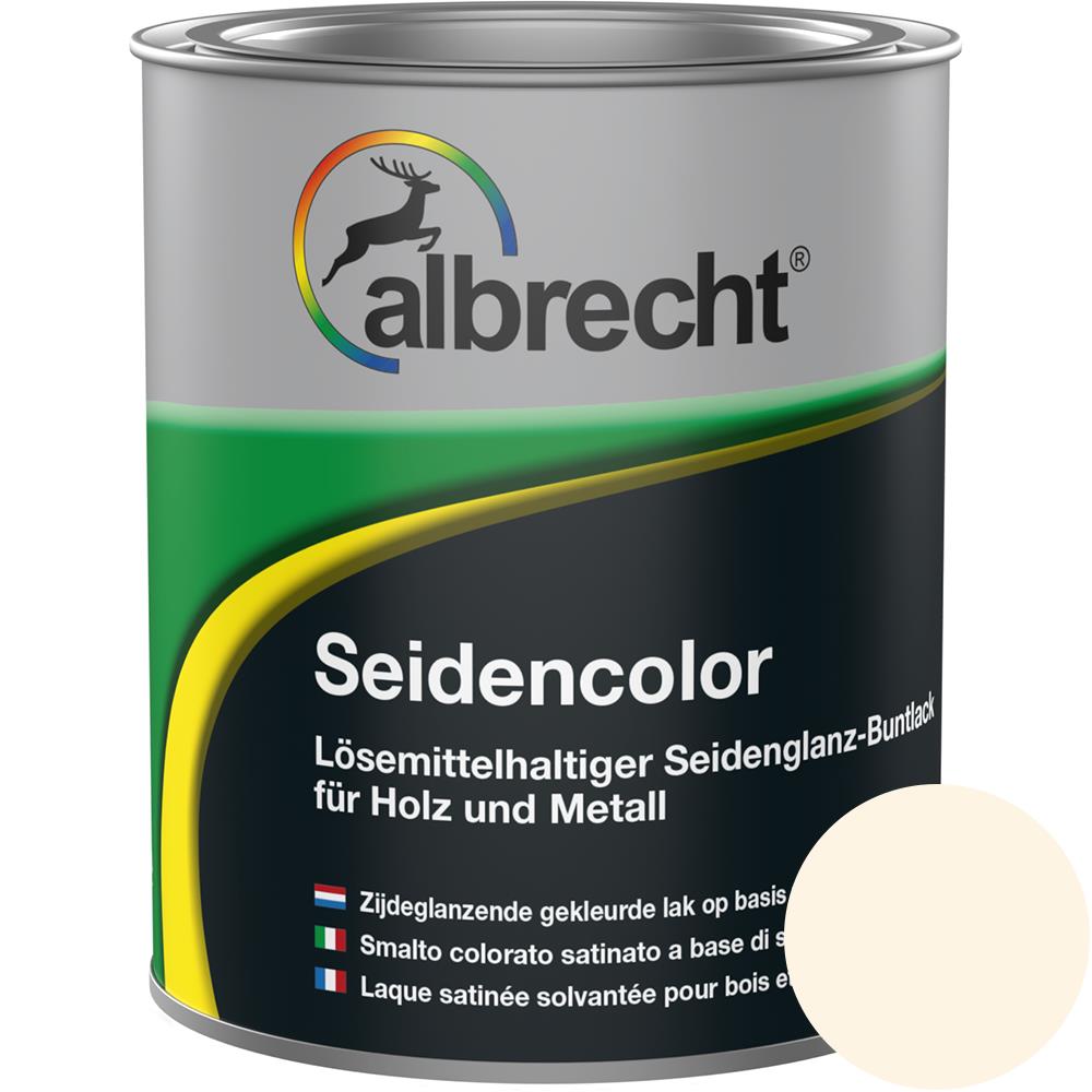 Albrecht Seidencolor Glanzlack Seidenglänzend Lack Buntlack Cremeweiß 750 ml