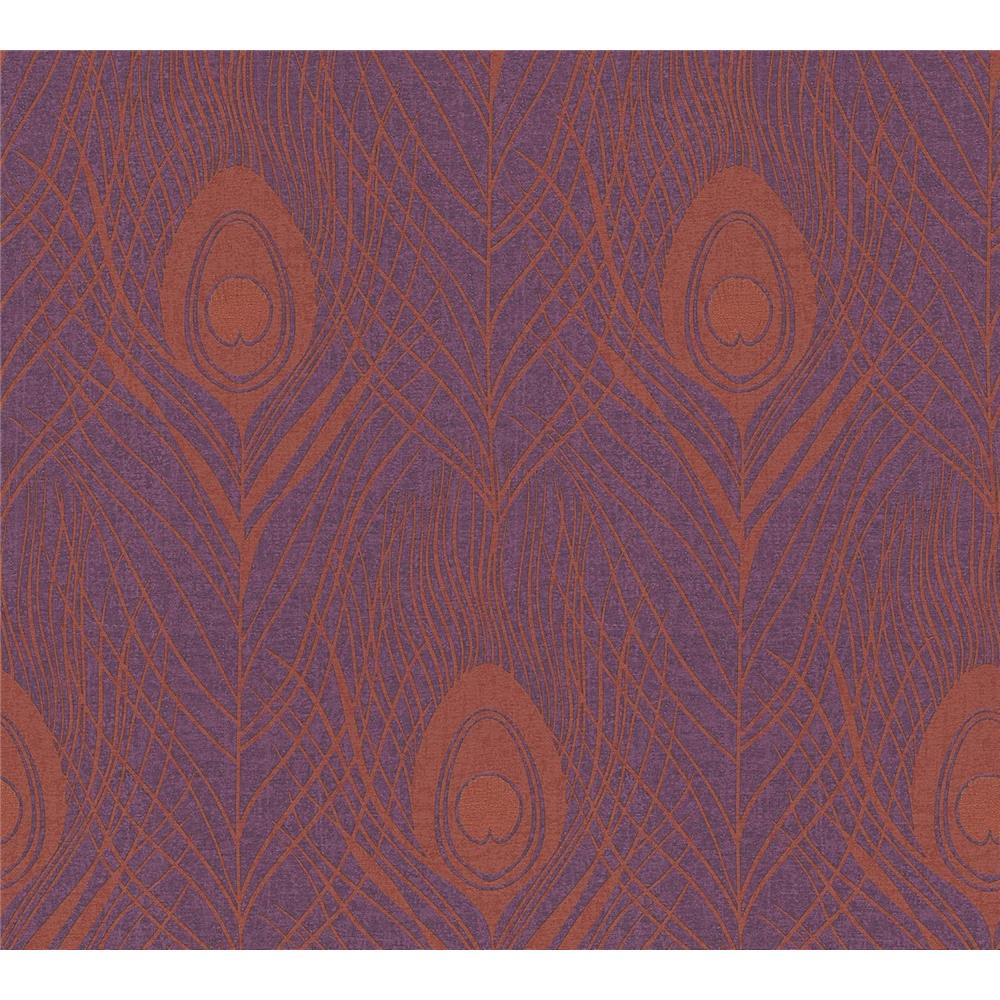 Architects Paper Vliestapete Mustertapete Absolutely Chic Pfauenfeder Rot Lila