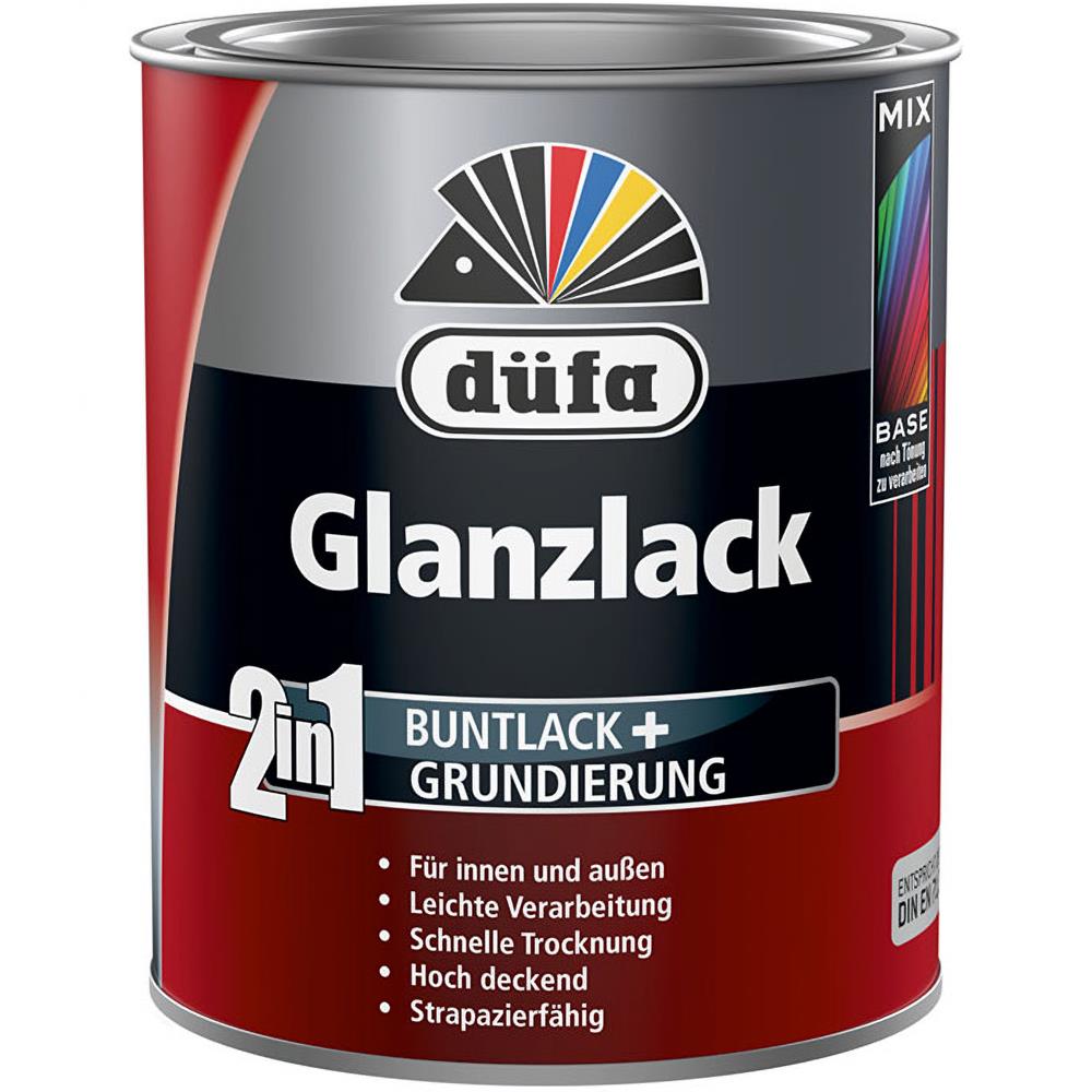 düfa 2in1 Glanzlack RAL 9005 Tiefschwarz 750 ml schwarz Lack + Grundierung