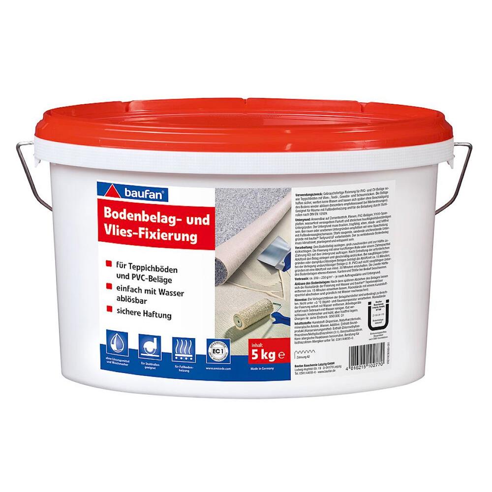 baufan Bodenbelag- und Vlies-Fixierung 5 kg - Ablösbare Bodenfixierung