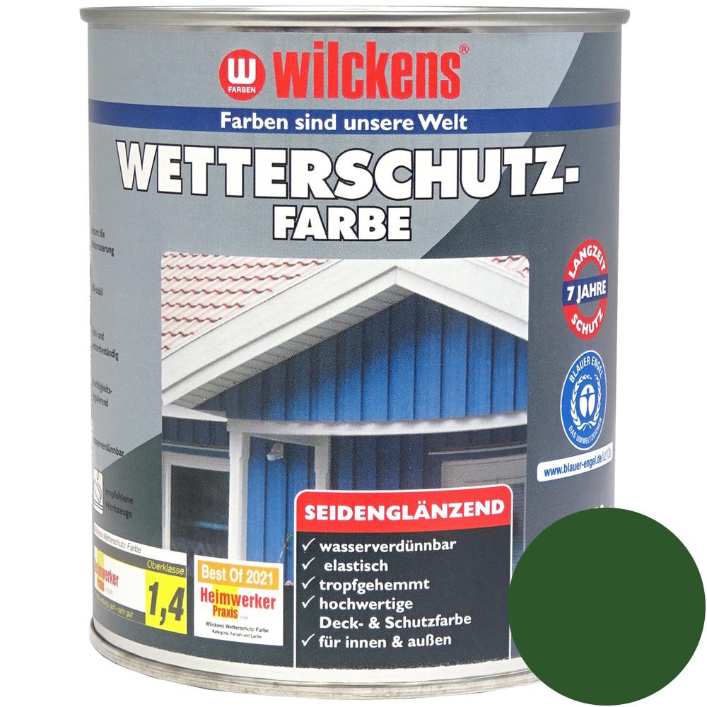 Wilckens Wetterschutzfarbe seidenglänzend, Laubgrün (RAL 6002), 750 ml