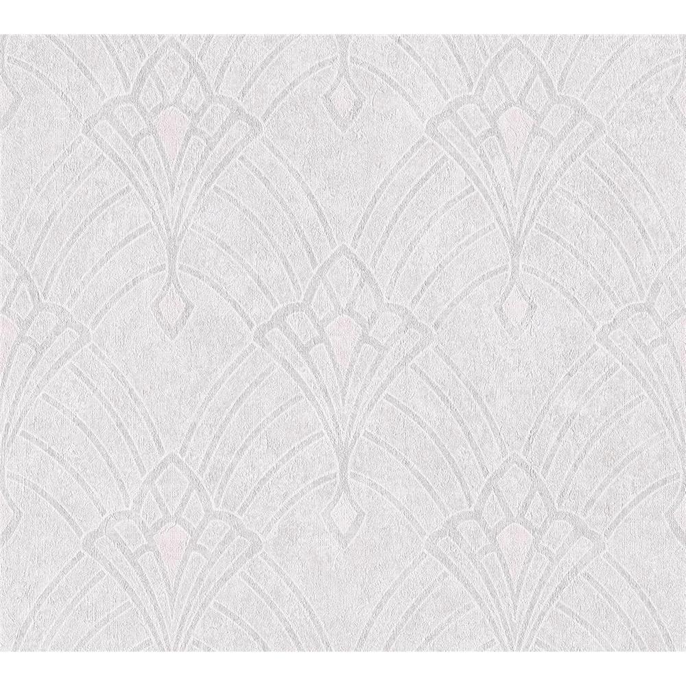 Livingwalls Vliestapete Mustertapete Art Déco Creme Zartrosa leicht glänzend