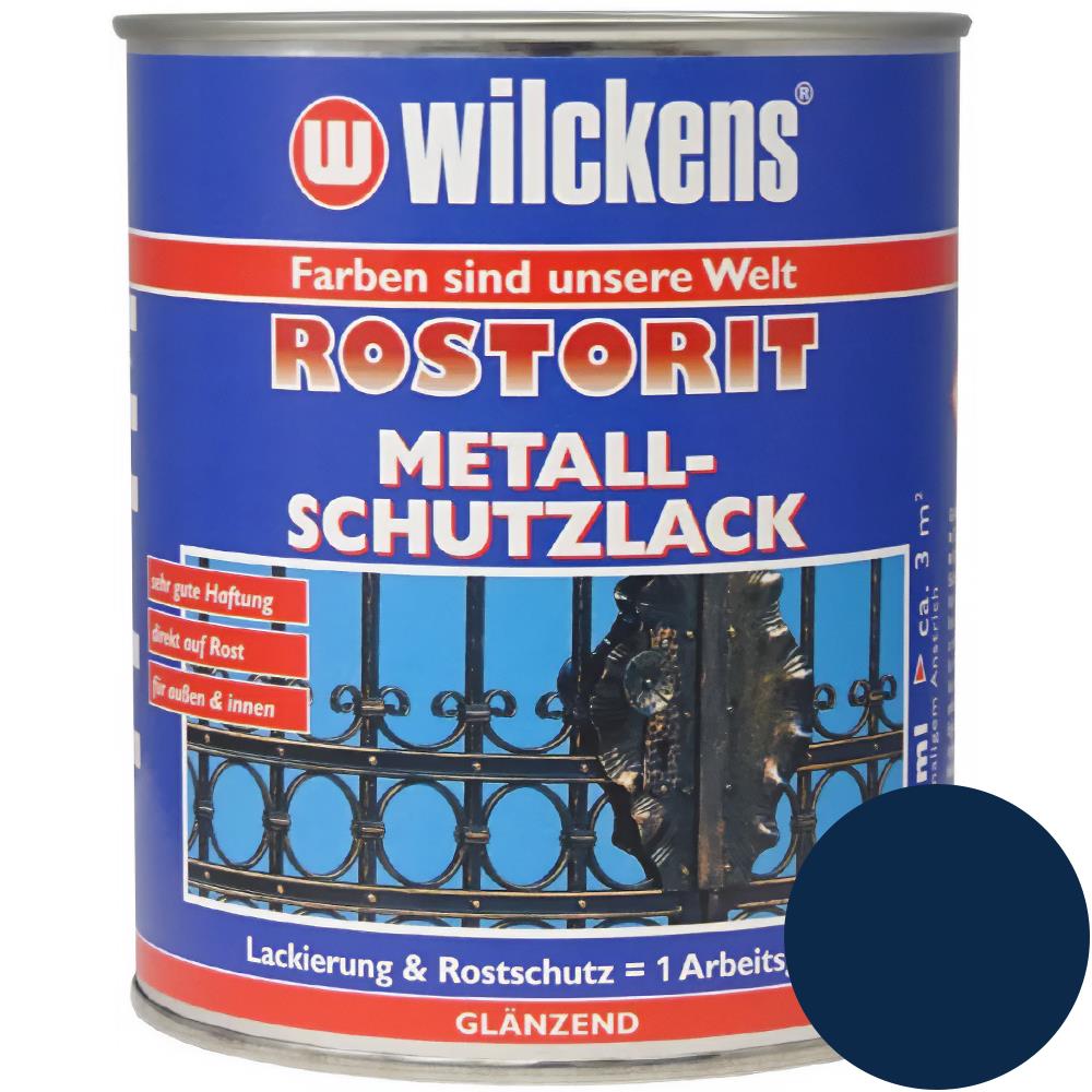 Wilckens Rostorit Metallschutzlack glänzend, Enzianblau (RAL 5010), 750 ml