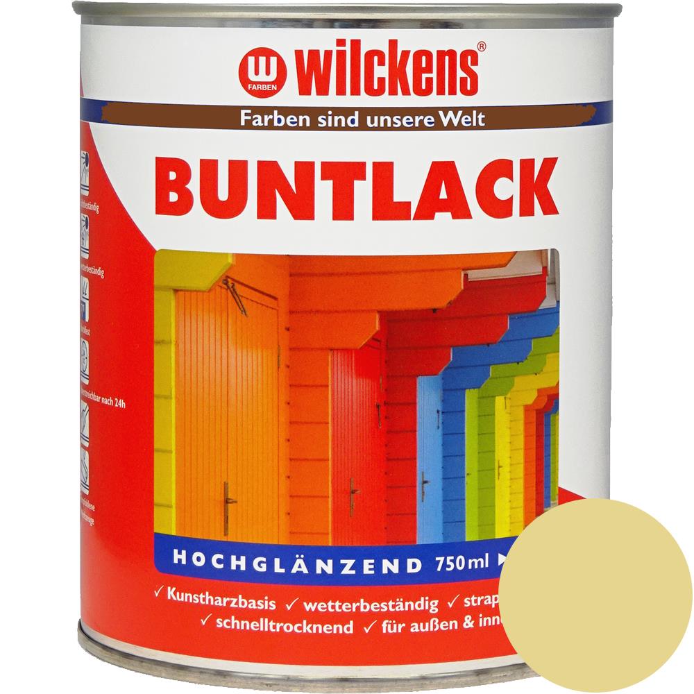 Wilckens Buntlack hochglänzend, Hellelfenbein (RAL 1015), 750 ml