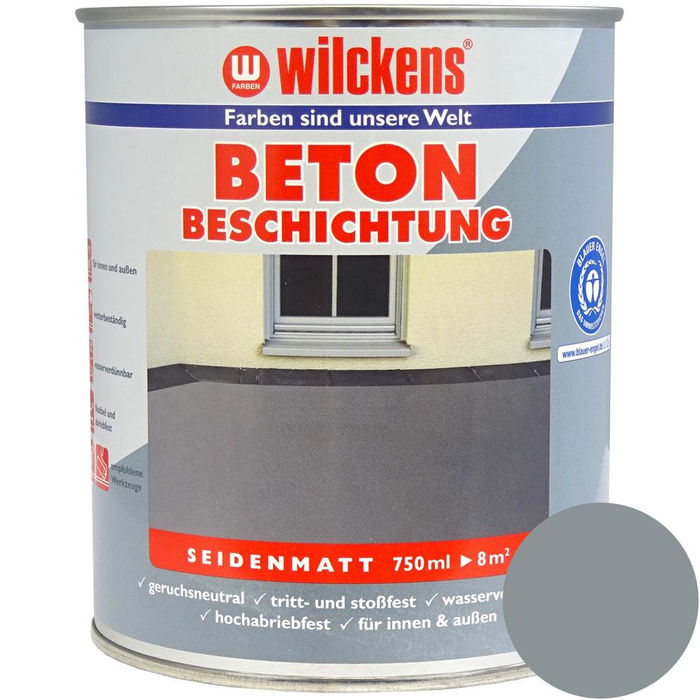Wilckens Betonbeschichtung LF seidenmatt, Silbergrau (RAL 7001), 750 ml