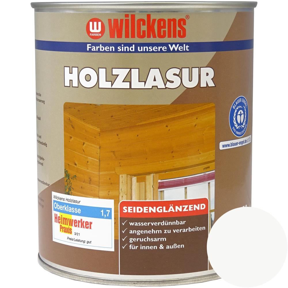 Wilckens Holzlasur LF seidenglänzend, Weiß, 750 ml