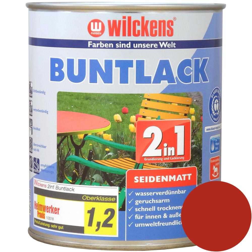Wilckens Buntlack 2in1 seidenmatt, Feuerrot (RAL 3000), 750 ml