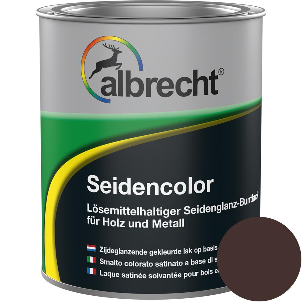 Albrecht Seidencolor Glanzlack Seidenglänzend Lack Buntlack Schokobraun 750 ml
