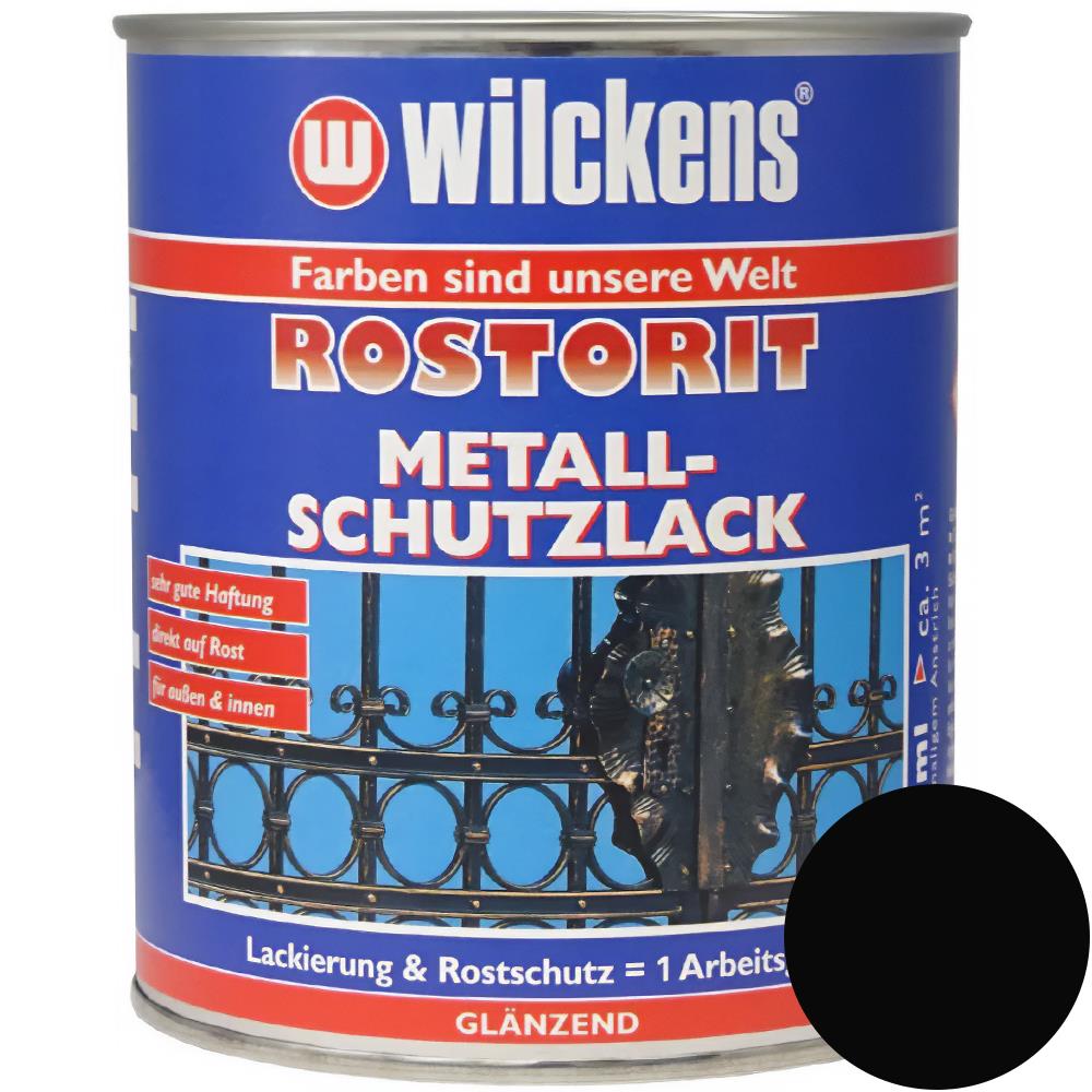 Wilckens Rostorit Metallschutzlack glänzend, Tiefenschwarz (RAL 9005), 750 ml