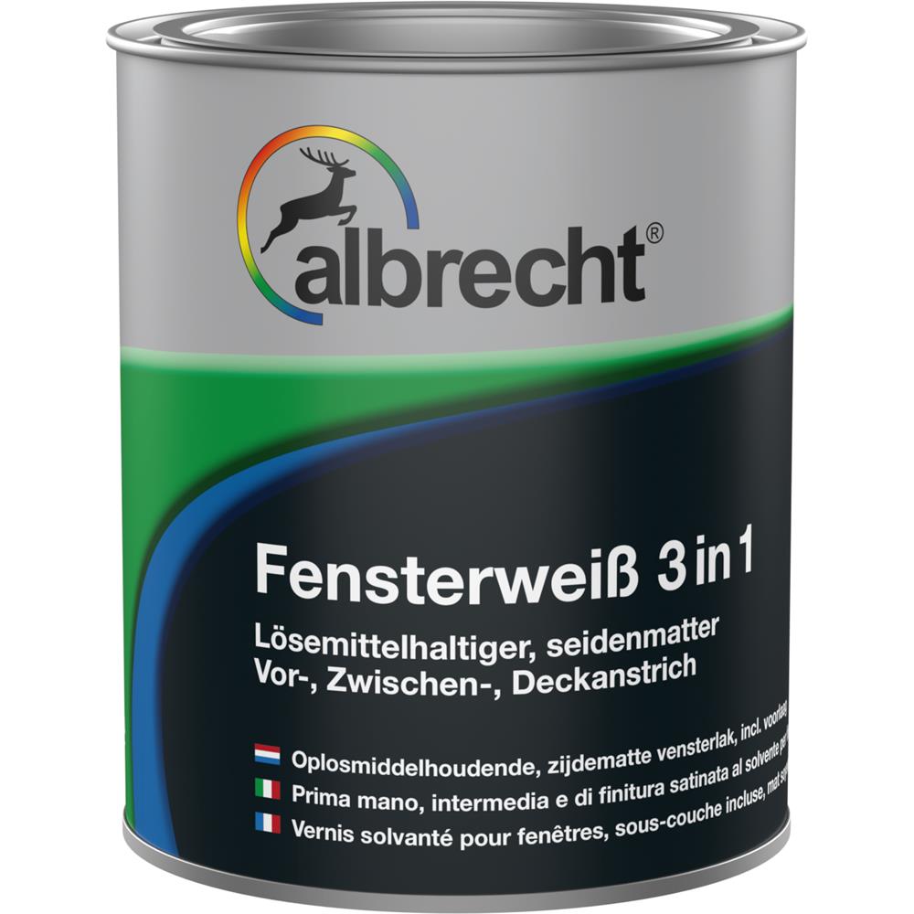 Albrecht Fensterweiß 3-in-1 weiß 2,5 l Fensterlack Weißlack seidenmatter Lack