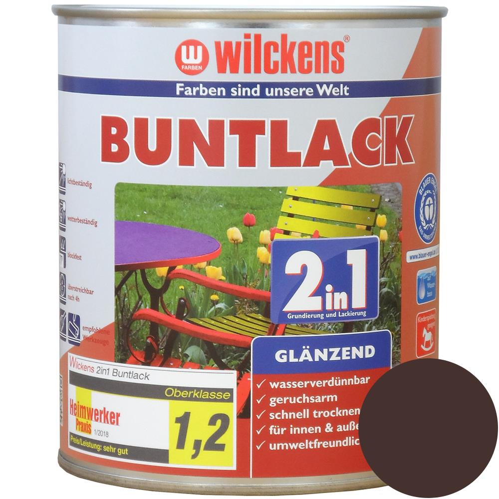 Wilckens Buntlack 2in1 glänzend, Schokoladenbraun (RAL 8017), 750 ml